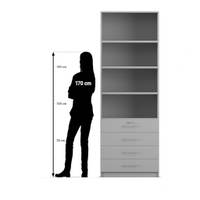Flexeo® Schrank, 4 kleine Schubladen, oben 4 Fächer = 6 Ordnerhöhen - 818082 P07
