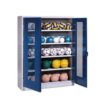 Ballschrank mit Flügeltüren, Lochblech