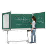 Federzugtafel aus Premium Stahlemaille, fahrbar, Serie FZR E - Federzugtafel aus Premium Stahlemaille, fahrbar, Serie FZR E 1