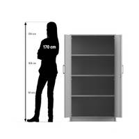 Flexeo® Drehtüren-Schrank, 4 Fächer = 4 Ordnerhöhen – Bild 11