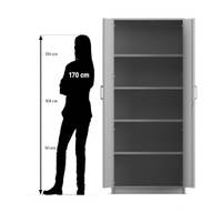 Flexeo® Drehtüren-Schrank, 5 Fächer = 5 Ordnerhöhen – Bild 12