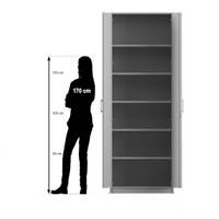Flexeo® Drehtüren-Schrank, 6 Fächer = 6 Ordnerhöhen – Bild 17