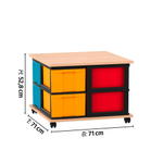 Flexeo® Fahrbares Containersystem mit Ablage, 8 große Boxen - Flexeo Fahrbares Containersystem mit Ablage 8 grosse Boxen 815000 a ZN