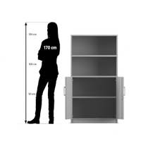 Flexeo® Kombi-Schrank, unten Drehtüren, oben 2 Fächer = 4 Ordnerhöhen – Bild 10