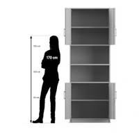 Flexeo® Kombi-Schrank, unten und oben Drehtüren = 6 Ordnerhöhen - Flexeo Kombi Schrank unten und oben Drehtueren 6 Ordnerhoehen 802068 P07 ZN