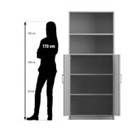 Flexeo® Schrank, 5 Fächer, unten Drehtüren = 5 Ordnerhöhen - Flexeo Schrank 5 Faecher unten Drehtueren 5 Ordnerhoehen 802064 P07 ZN