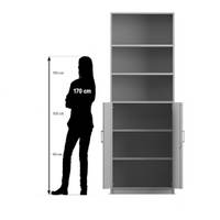 Flexeo® Schrank, unten Drehtüren, oben 3 Fächer = 6 Ordnerhöhen – Bild 6