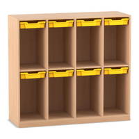 Flexeo® Schulranzenregal PRO, 4 Reihen, 8 Boxen Gr. S, für 8 Schulranzen - Flexeo Schulranzenregal PRO 4 Reihen 8 Boxen Gr S fuer 8 Schulranzen 808179 P01 ZN