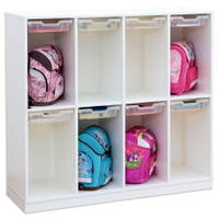 Flexeo® Schulranzenregal PRO, 4 Reihen, 8 Boxen Gr. S, für 8 Schulranzen - Flexeo Schulranzenregal PRO 4 Reihen 8 Boxen Gr S fuer 8 Schulranzen 808179 i ZN
