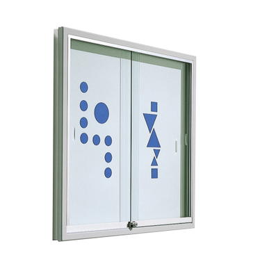 Informationsvitrine V9 aus Premium Stahlemaille mit Whiteboardrückwand