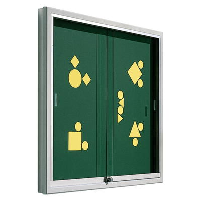 Informationsvitrine V9 aus Premium Stahlemaille mit grüner Rückwand