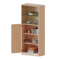 Schrank, 5 Ordnerhöhen, unten Türen (3 OH), oben Vitrinentüren (2 OH) – Serie evo180 - V12043T2VM 1