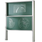 Zweiflächige Pylonentafel Schultafel aus Premium Stahlemaille, Serie PY2 E - Zweiflächige Pylonentafel Schultafel aus Premium Stahlemaille, Serie PY2 E 1