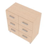 EXPO Schubladenschrank 80, mit 6 Schubladen, Ahorn E - 092632 BE9006 b 26