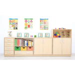 Flexi-TB Schrank M mit Trennwand und Fachböden, B 89, Ahorn-Jylland-TB - 092747TJ e 15