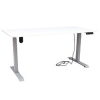 Elektrisch höhenverstellbarer Tisch Hugo, 160 x 80 cm, TH 70-117 cm - alufarben – Bild 14