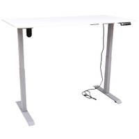 Elektrisch höhenverstellbarer Tisch Hugo, 160 x 80 cm, TH 70-117 cm - alufarben – Bild 12