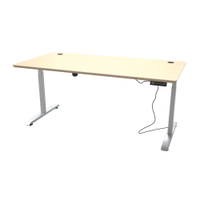 Elektrisch höhenverstellbarer Tisch Hugo, 160 x 80 cm, TH 70-117 cm - alufarben – Bild 16