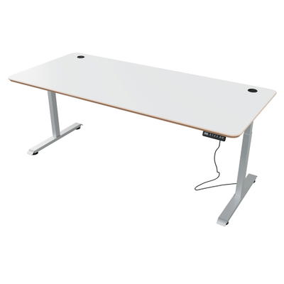 Elektrisch höhenverstellbarer Tisch Hugo, 180 x 80 cm, TH 70-117 cm – alufarben