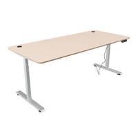 Elektrisch höhenverstellbarer Tisch Hugo, 180 x 80 cm, TH 70-117 cm - alufarben – Bild 5
