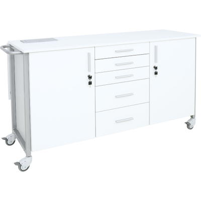 Mobiler Laborschrank mit Klapptisch