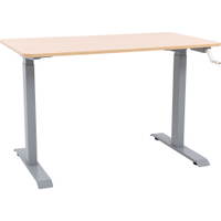 Manuell höhenverstellbarer Tisch Hugo, 120 x 75 cm, TH 70-117 cm – alufarben – Ahorn Jylland - 096959 a 19