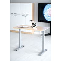 Manuell höhenverstellbarer Tisch Hugo, 120 x 75 cm, TH 70-117 cm – alufarben – Ahorn Jylland - 096959 h 20
