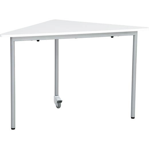 098131_a_20 Moove+ Tisch 6, dreieckig, mobil, Seite 90 cm, TH 76 cm – weiß - 098131 a 20