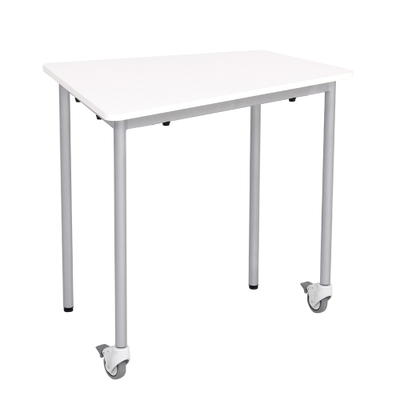 Moove+ Tisch 6, viereckig, mobil, TH 76 cm – weiß