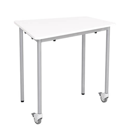 098152_a_20 Moove+ Tisch 6, viereckig, mobil, TH 76 cm – weiß - 098152 a 20