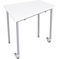 Moove+ Tisch 6, viereckig, mobil, TH 76 cm – weiß - 098152 b 20