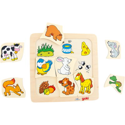 Einlege-Puzzle – Wer isst was?