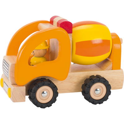 Buntes Holzauto – Betonmischer