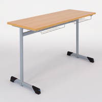 Schultisch BASIC-T I Rundrohr – zweisitzig - 3420 211 Korb