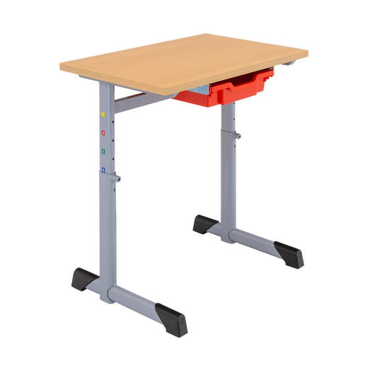 3425_111-KK-1 Schultisch höhenverstellbar BASIC-T I Ovalrohr – einsitzig - 3425 111 KK 1