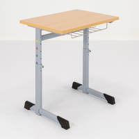 Schultisch höhenverstellbar BASIC-T I Ovalrohr – einsitzig - 3425 111