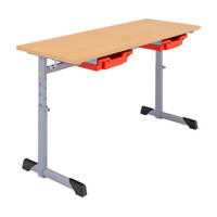 Schultisch höhenverstellbar BASIC-T I Ovalrohr – zweisitzig - 3425 211 KK 1