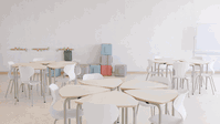 Dreieckstisch „Pua“ für Grundschulen - Ambient Classroom Pua Pie Slide Medium1