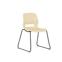 Stuhl mit Kufen Jun-1033 - JUN OysterWhite Black Patin