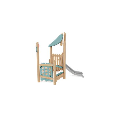 Robinio Kleine Entdeckerwelt – Spielturm mit Rutsche und Kaufladen