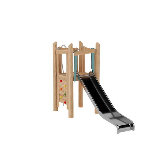 NV181010_a_26 Robinio Spielturm mit Rutsche, Kletterwand und Netz - NV181010 a 26