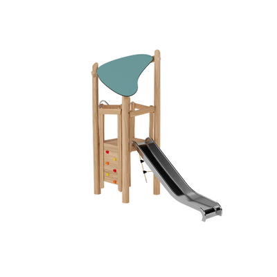 Robinio Kletterhütte – kompakter Spielturm mit Dach und Rutsche