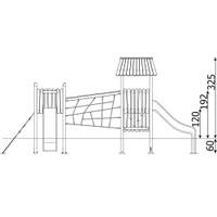 Robinio Kletterduo – Doppelturm-Spielanlage mit Netzen und Rutsche - 18201 Side view