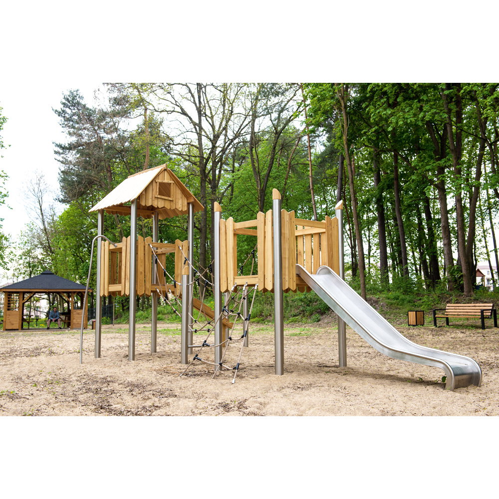 Robinio Seilbrücken-Abenteuer – Doppelturm-Spielanlage mit Rutsche - NV18202 m 25