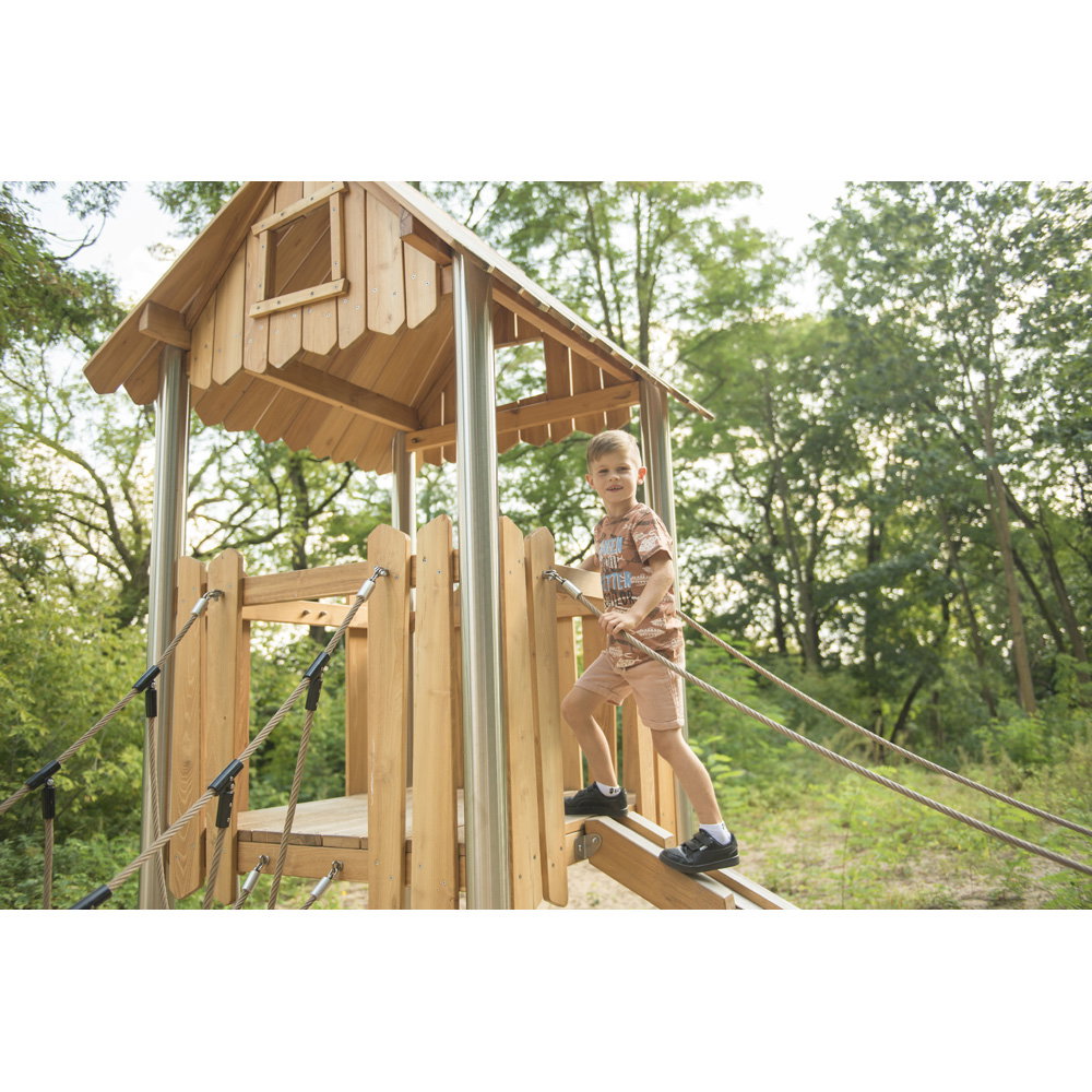 Robinio Seilbrücken-Abenteuer – Doppelturm-Spielanlage mit Rutsche - NV18202 w 25