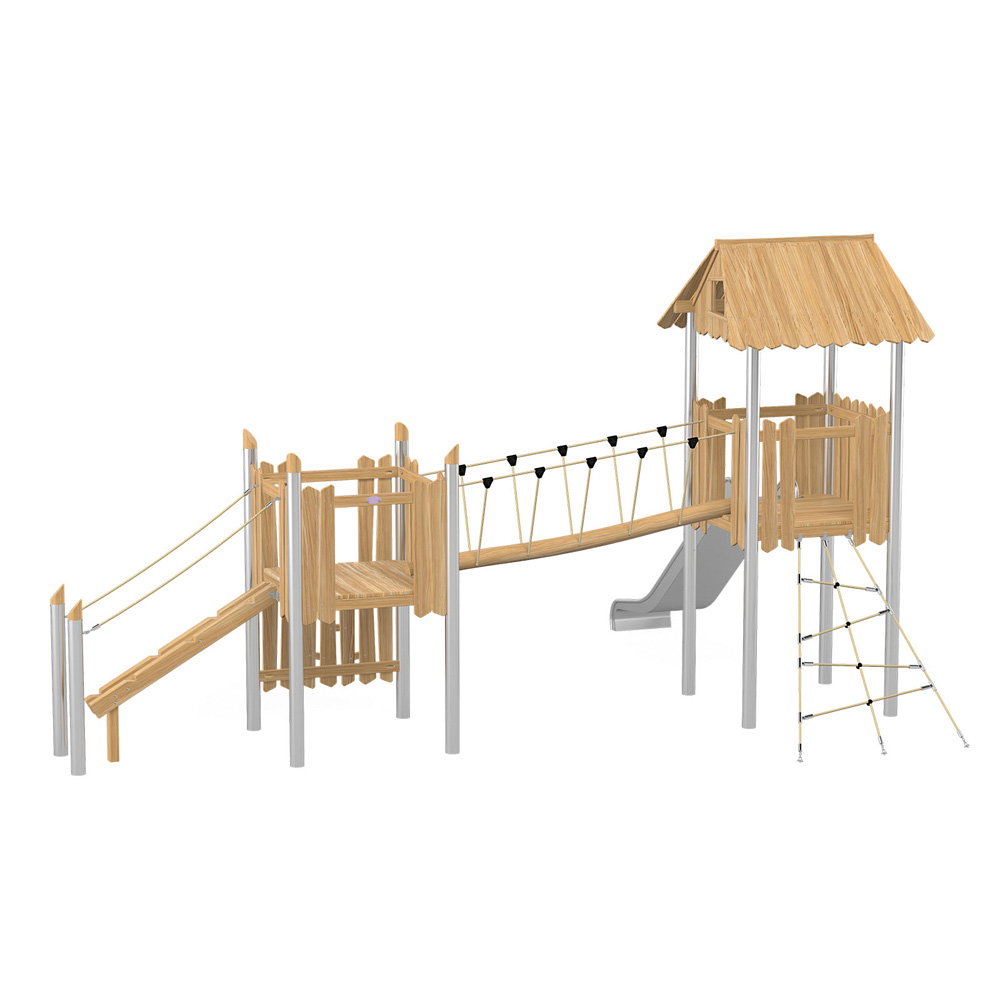 Robinio Balkenbrücke – Doppelturm-Kletteranlage mit Rutsche - NV18204 g 25