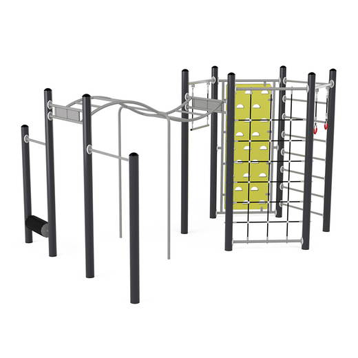 NV1938-A_a_25 A4K Lime Fitnessparcours – mit Kletterwand, Lauftrommel und Hangelleiter - NV1938 A a 25
