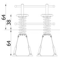 Action4kids Parallel-Federwippe, Metall-Bodenanker - 3074 Side view