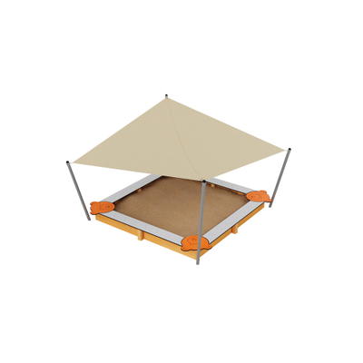 Sandkasten 4 Teddys Simple, 3x3m, mit Sonnensegel