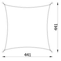 Sonnensegel 4×4 m, Metallpfosten - NV37199 y 26